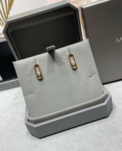 [Mysitc] MOVE UNO SMALL 1 DIAMOND EARRINGS