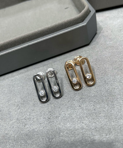 [Mysitc] MOVE UNO SMALL 1 DIAMOND EARRINGS