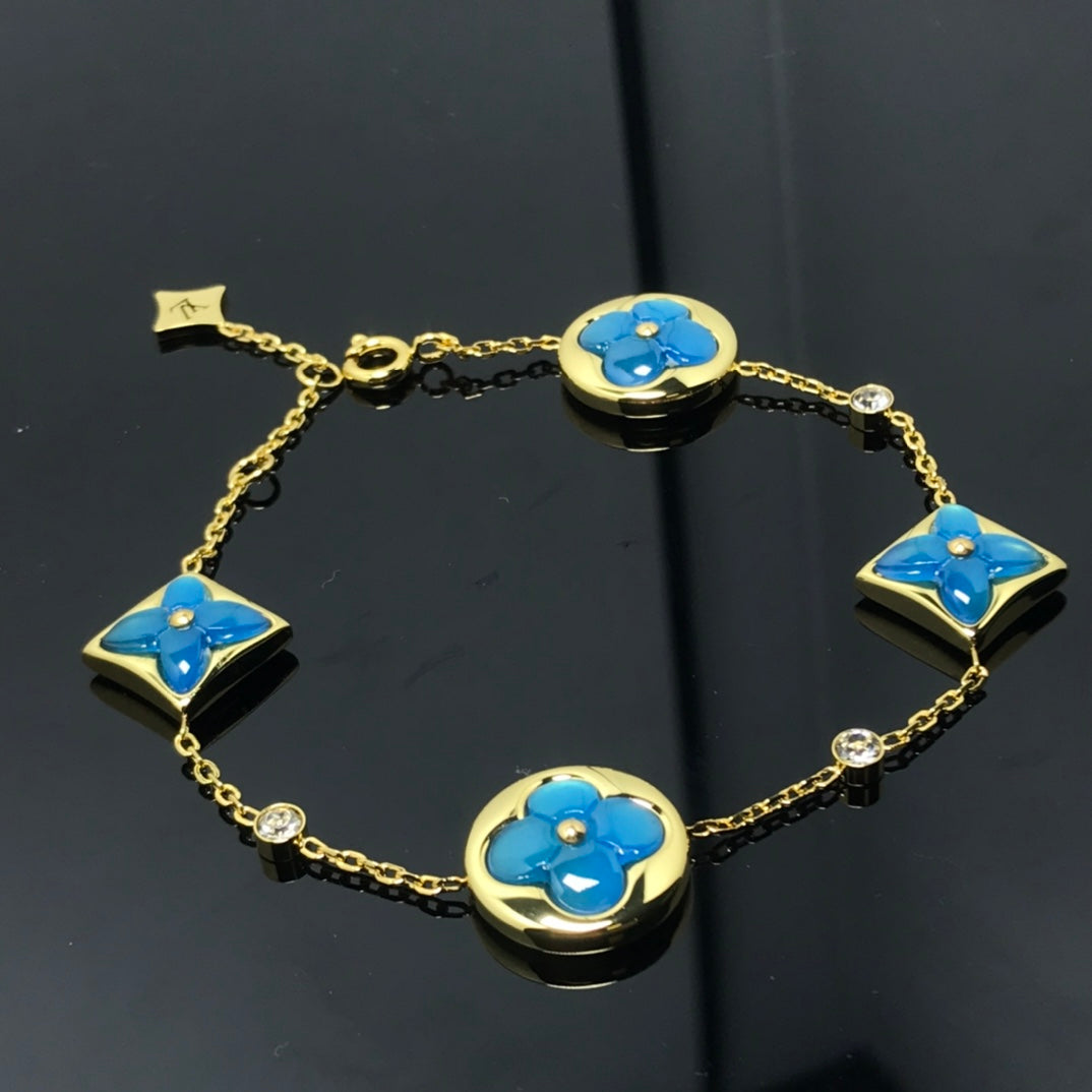 [Mystic]STAR AND SUN 4 MOTIF BLUE BRACELET