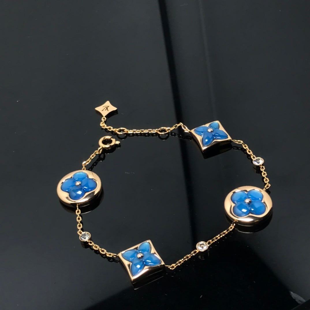 [Mystic]STAR AND SUN 4 MOTIF BLUE BRACELET