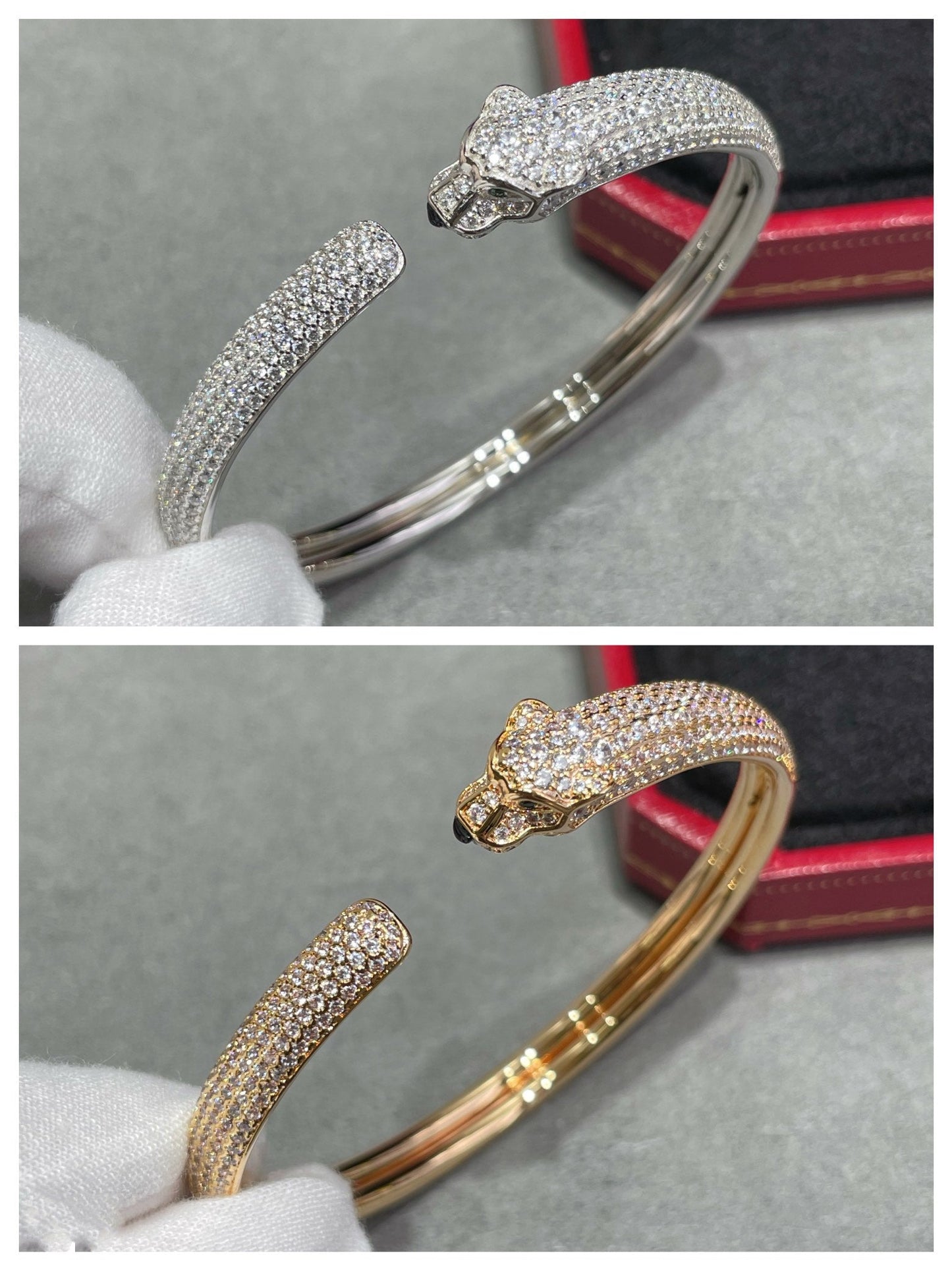 [Mystic]PANTHERE FULL DIAMOND OPEN BRACELET