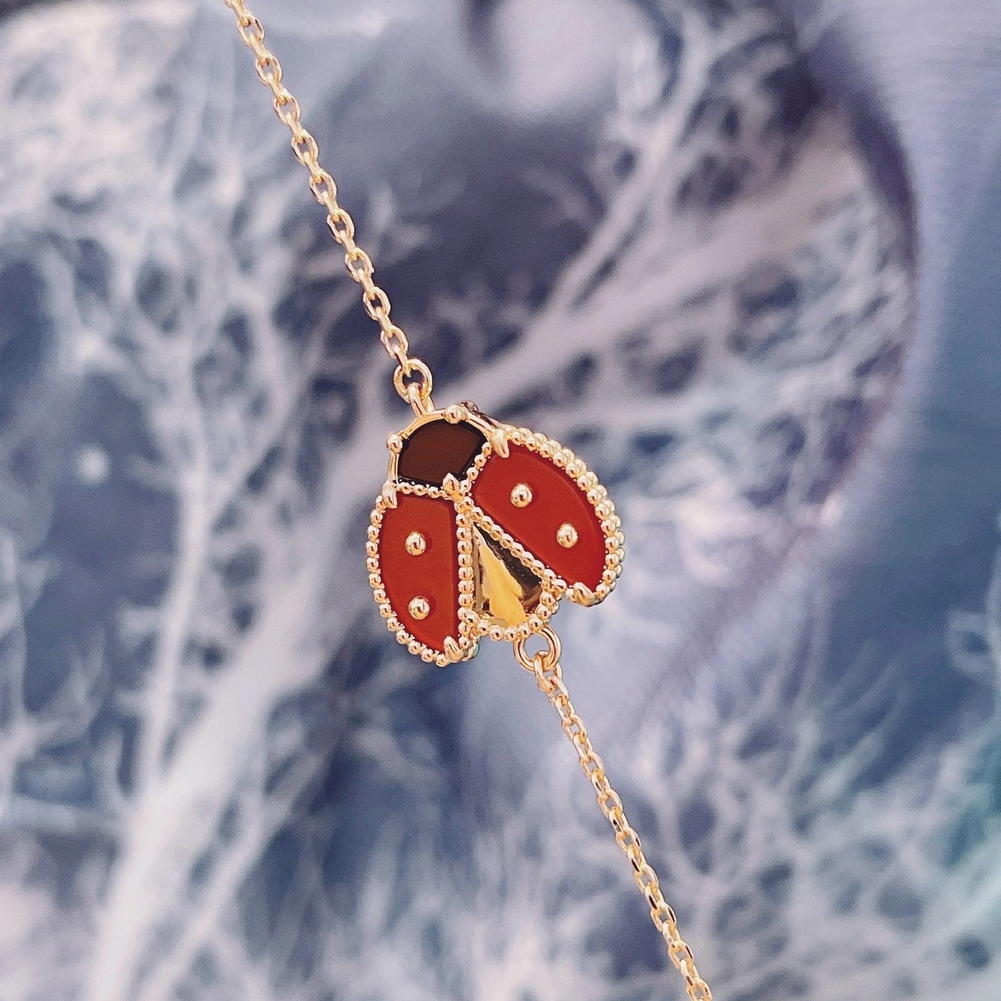 [Mystic]LUCKY SPRING 1 MOTIF PINK GOLD BRACELET