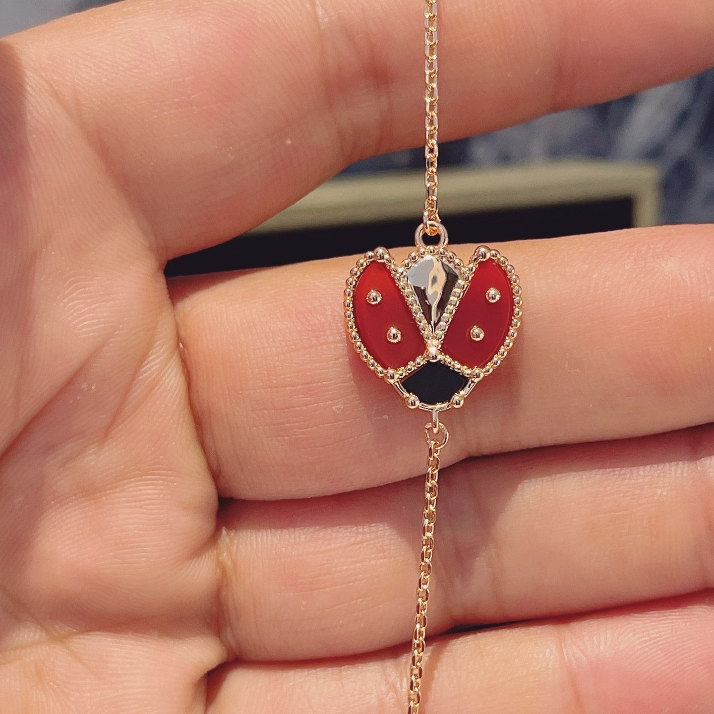 [Mystic]LUCKY SPRING 1 MOTIF PINK GOLD BRACELET