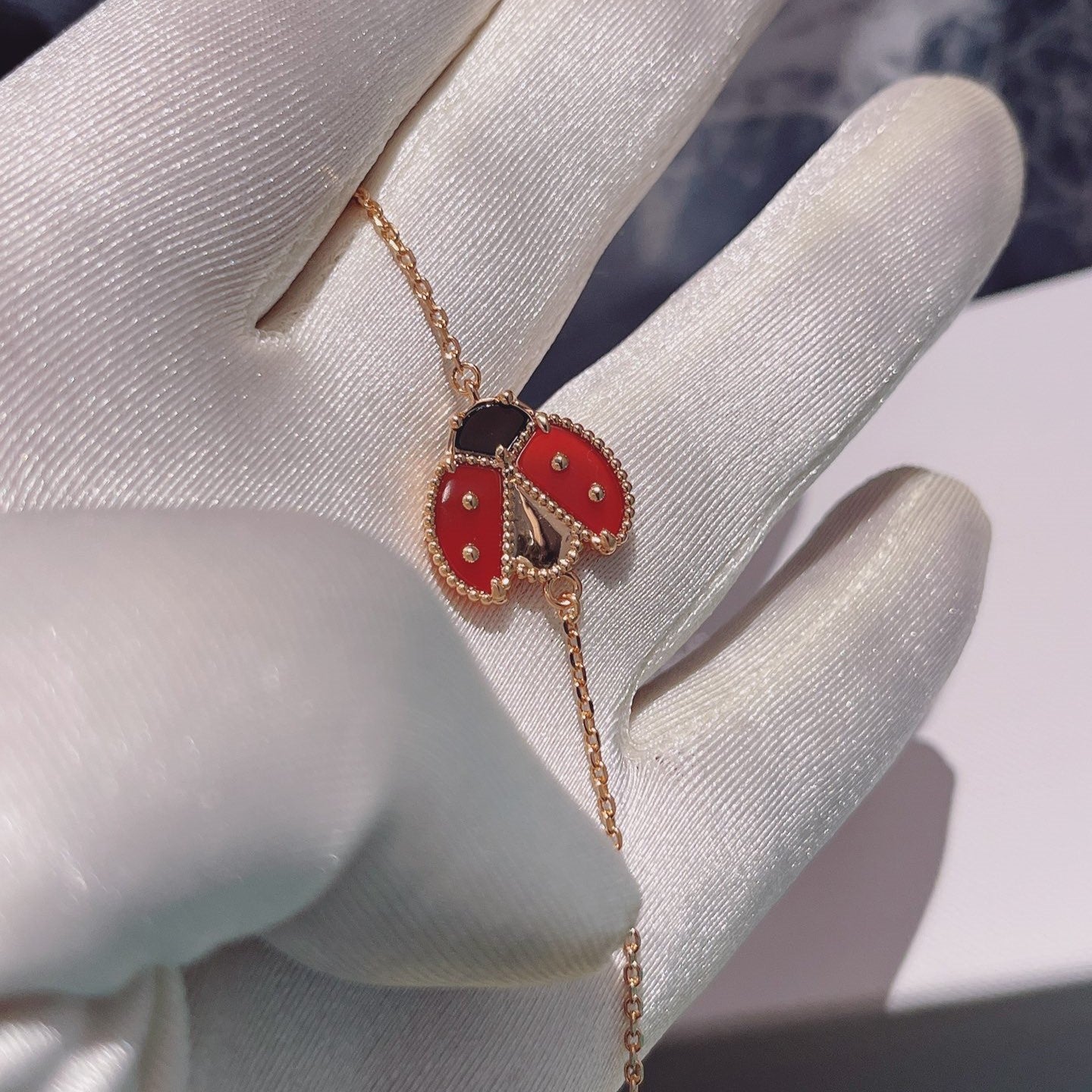 [Mystic]LUCKY SPRING 1 MOTIF PINK GOLD BRACELET