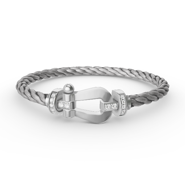 [Mystic]FORCE LARGE HORSESHOE HALF DIAMOND BRACELET SILVER