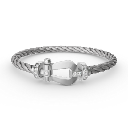 [Mystic]FORCE LARGE HORSESHOE HALF DIAMOND BRACELET SILVER