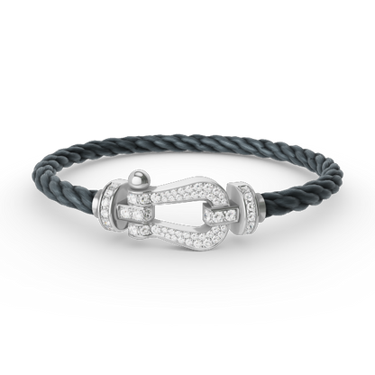 [Mystic]FORCE LARGE HORSESHOE FULL DIAMOND BRACELET SILVER