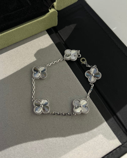 [Mystic]CLOVER SILVER 5 MOTIFS BRACELET